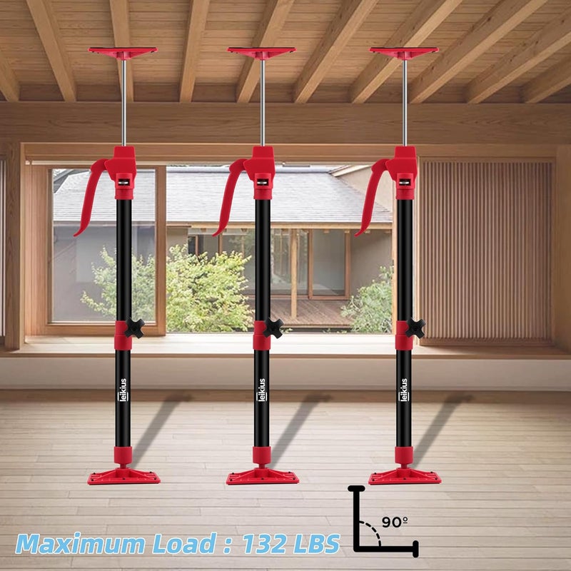 Leikius 2PK Steel Cabinet Jacks for Installing Cabinets,21.3-45.6" Adjustable 3rd Hand Quick Support Rod,Telescopic Support Pole,Third Hand Tools Support Pole,132LB Load Cabinet Installation Jacks - Image 5